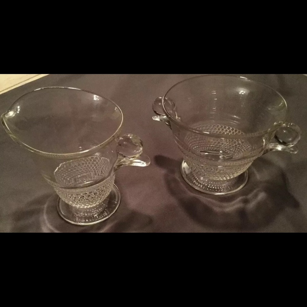 DUNCAN MILLER Teardrop Crystal Sugar & Creamer Set